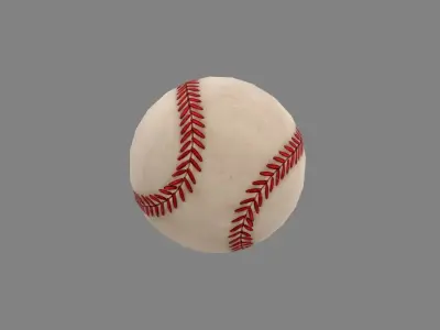 A baseball Low-poly 3D model
