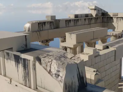 Ancient Greece Temple in Doric Order Low-poly 3D model