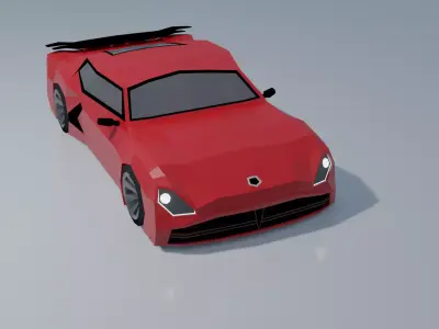 Fast car low poly Low-poly 3D model