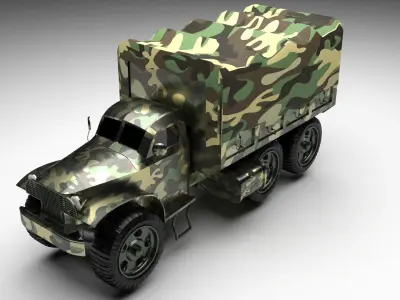 Military Truck URAL 4320 Russian 3D model