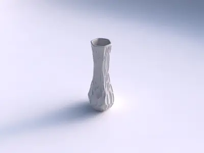 Vase larger opening hexagon with bubbles 3D print model