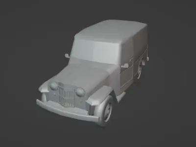 Willys Wagon Low-poly 3D model