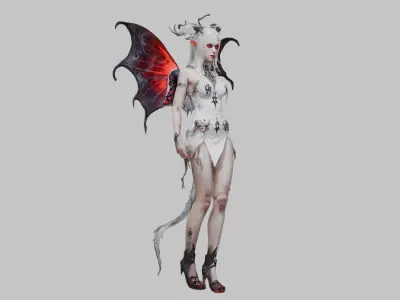 Fantasy Demonic Fairy 3D Model Low-poly 3D model