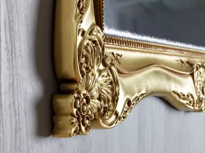 Baroque Gold Mirror 3D model
