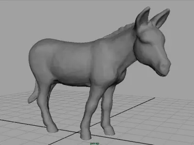 Realistic Donkey Low-poly 3D model
