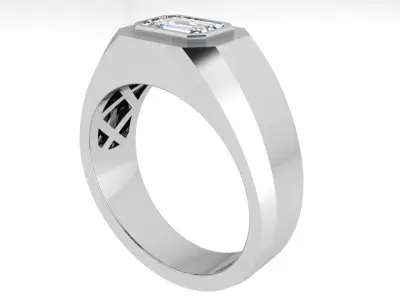 Emerald Diamond Ring 3755 3D print model