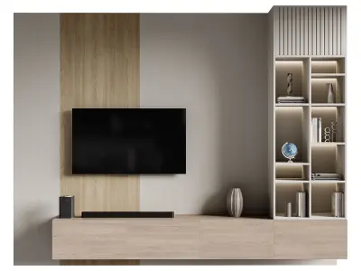 Modern TV Wall 013 3D model