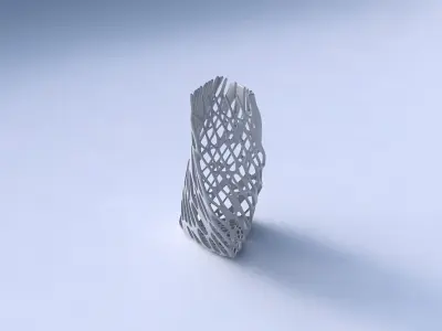 Vase twist triangle with cracked and twisted organic lattice 3D print model