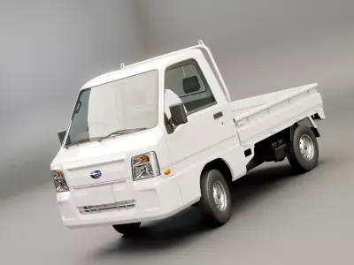 Subaru Sambar 2011 Kei Truck Low-poly 3D model