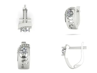 Earrings n 5 pair of with stones 3D print model