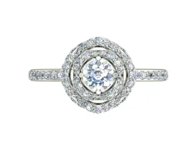 white gold engagement ring Free 3D print model
