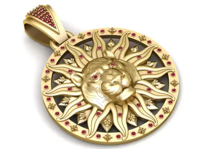 LION SUN PENDANT 3D PRINTABLE MODEL 3D print model