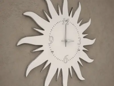 Red Sun Style Wall Clock 07 3D model