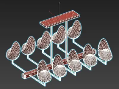 odence modern chandelier with gold accents 3D model