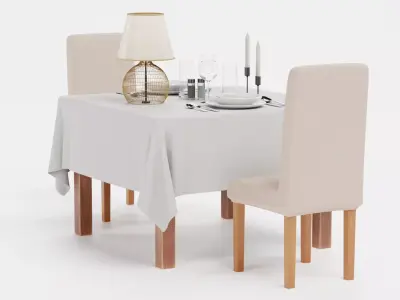 -Restaurant Table FULL V5- 3D model