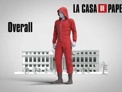 Red overall La Casa De Papel 3D model