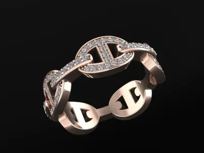 Fashion Ring 3D print model 2