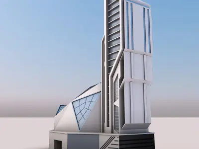0052 - Futuristic Deconstruction Skyscraper 3D model