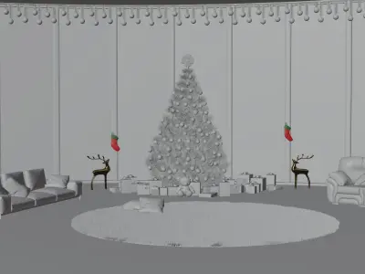 New Year 2024 in the mountains 3D model