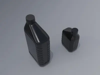 Small and Big Motor Oil Bottles 3D model