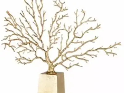Gold Cecilio Captivating Metal Tree Sculpture 3D model