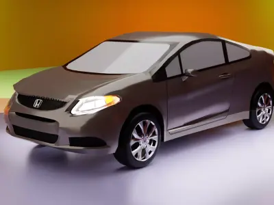 Honda Civic Coupe 2012 Low-poly 3D model