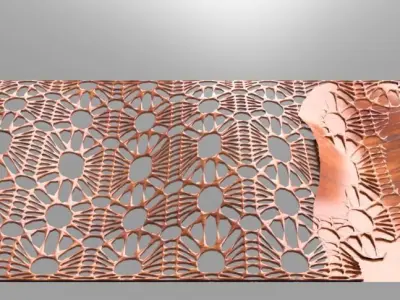 Wavy wall partition lu design 3D model