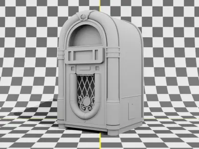 Wooden Jukebox Low-poly 3D model