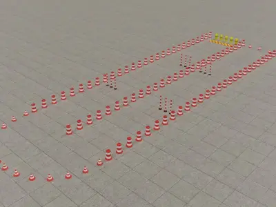 Parking Game Levels Low-poly 3D model