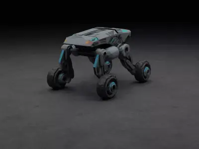 Sci-Fi Rover Low Quality Space Vehicle Free 3D model