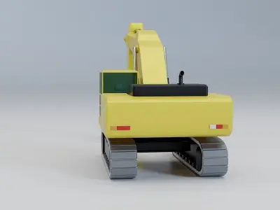 Hydraulic Excavator Lowpoly - Heavy Machinery Equipment Low-poly 3D model
