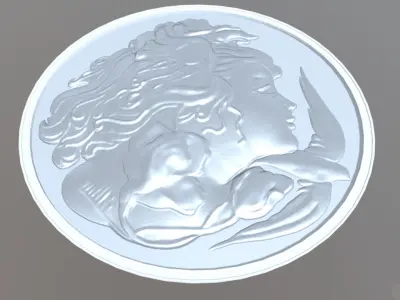 girl face relief  3D model