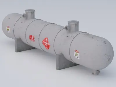 Industrial flammable gas storage tanks 3D model
