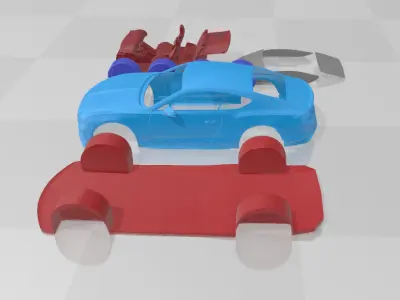 Bentley Continental GT Speed 2025 - Separate Parts STL Model 3D print model