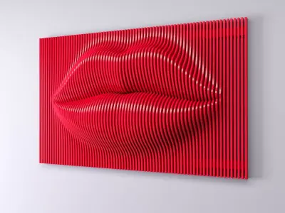 Parametric Lips Wall Decor 3D model