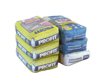 Dry building mix Low-poly 3D model