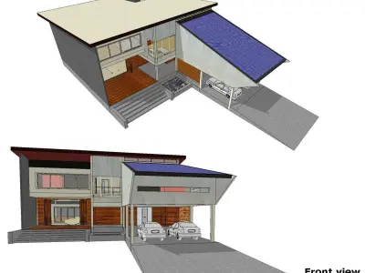 House with apartments around 3D model