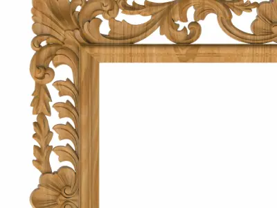 Carved picture frame STL 3D model 104