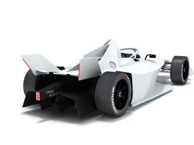 Gen3 Formula E Race Car Season 2022 - 2023 white 3D model