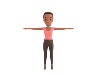 CartoonGirl032 Black Girl 3D model