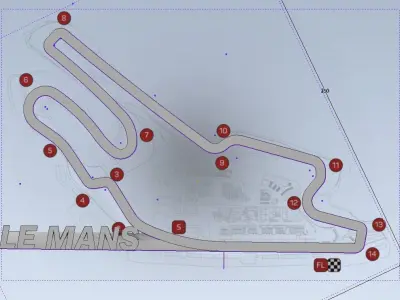 LE MANS GP RACE TRACK 3D print model