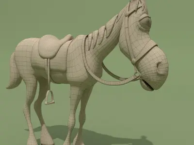 Cartoon Comic Horse 3D model