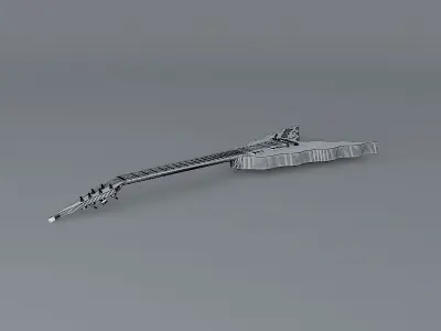 Wavy V guitar Free 3D model