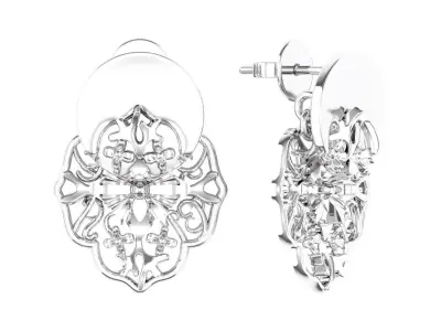 Lace Dangling Stud 3D print model