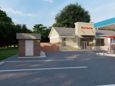Small Sunoco Gas Station 3D model