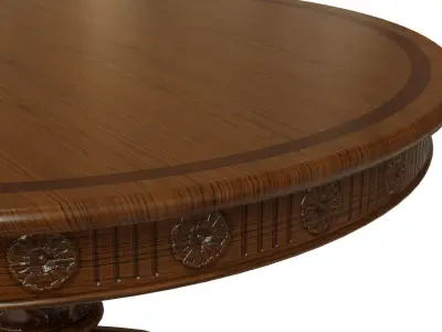 Wooden table with carvings 1200 3D model