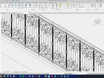 Classic Railing Revit Family type 012 3D model