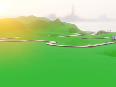 Race Track Construction Kit  Low-poly 3D model
