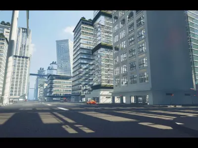 Detailed Sci-Fi Metropolis Unreal Environment City Low-poly 3D model