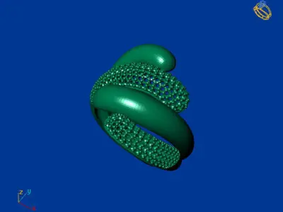 Women Stone Rings Diamond 3D print model 3